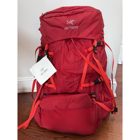 NWT Arc'teryx Altra 62L Hiking Backpack Large Travel Camping Gear Red Women - Picture 1 of 12